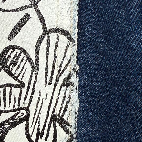 RARE OOAK H. Matisse Inspired Hand Painted Art To Wear Denim Jacket Womens Sz 14 - Picture 8 of 14